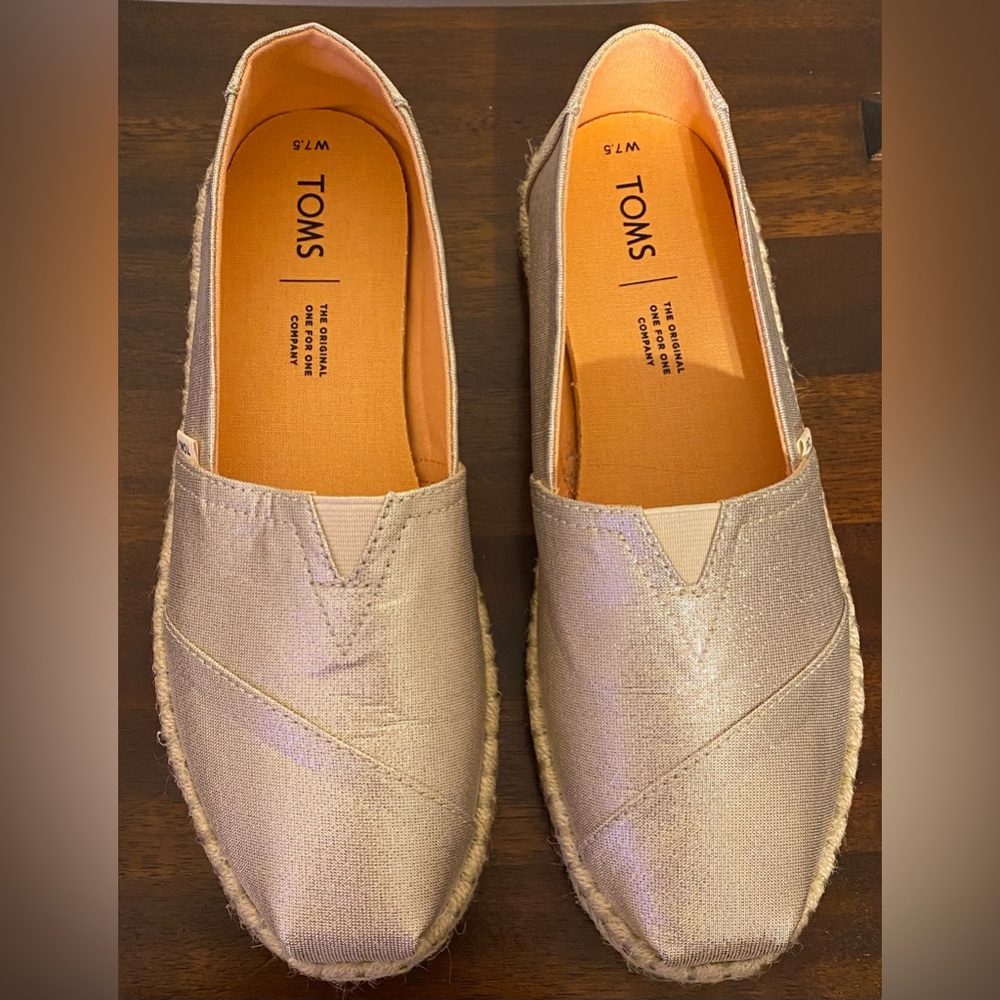 NIB TOMS Spanish Villa Sparkle Woven/Rope - Picture 3 of 7